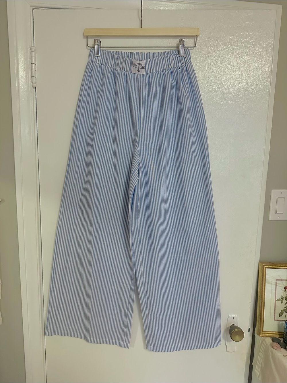 Light Blue Stripe Wide-Leg pants